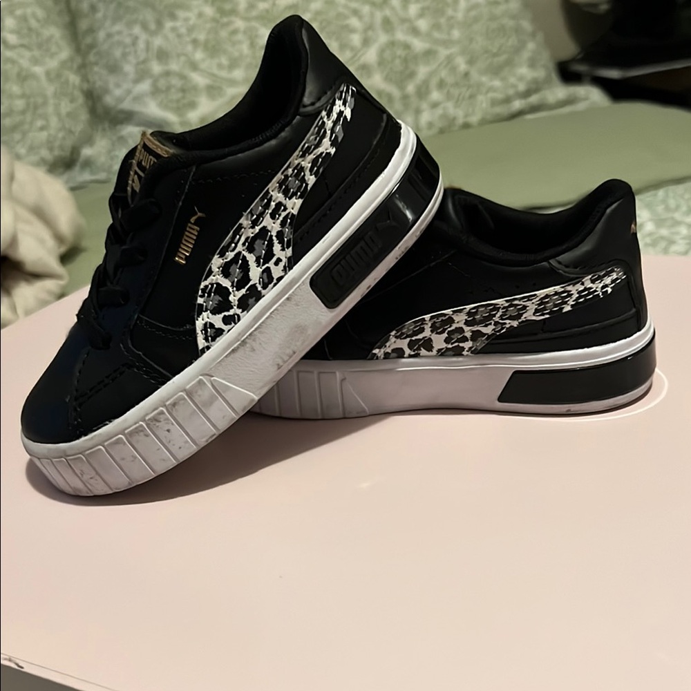 Puma kids Black Sneakers with Leopard Print